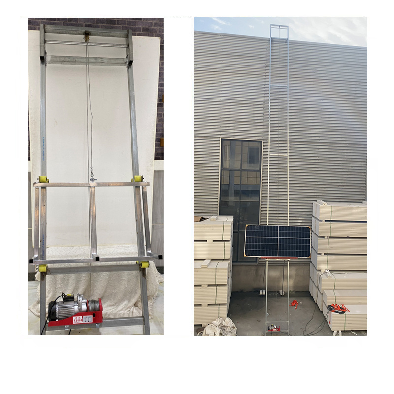 High Quality Hydraulic Electric Cargo Elevator Lift Solar Panel Lift 200kg 4 Panels Ladder Lifter